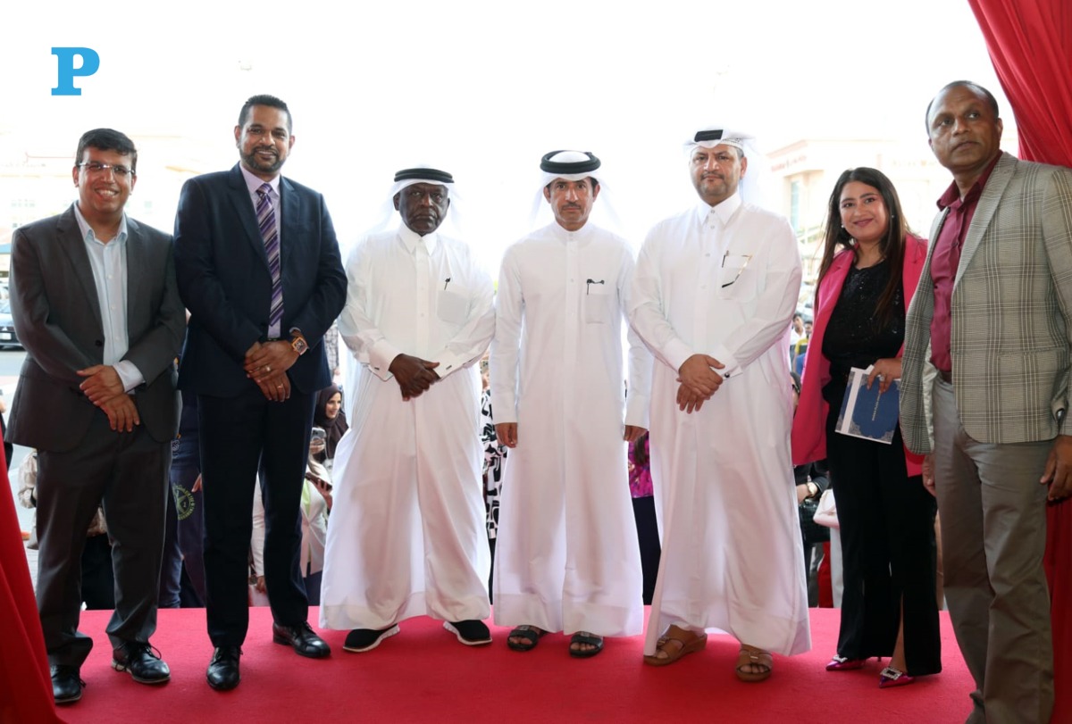 Shumalan Naicker, Territory Head, Landmark Group Qatar; Nitin Grover, DGM-Finance, Landmark Group Qatar; Farhan Al Suwaidi, Head of Public Relation of Landmark Group Qatar; Mohamed Ali Al Hamadi, Leasing Director Waseef; and Khalifa Salman Al Mohannadi, Director of Support Services during the ceremony. ( Photo by Salim Matramkot / The Peninsula)
