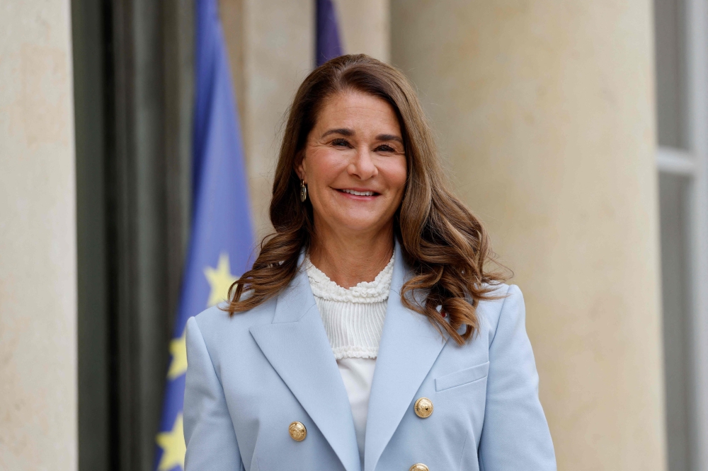 Melinda Gates, co-founder of the Bill & Melinda Gates foundation, arrives for a meeting with French President at the Elysee Palace in Paris on July 1, 2021. Photo by Ludovic MARIN / AFP