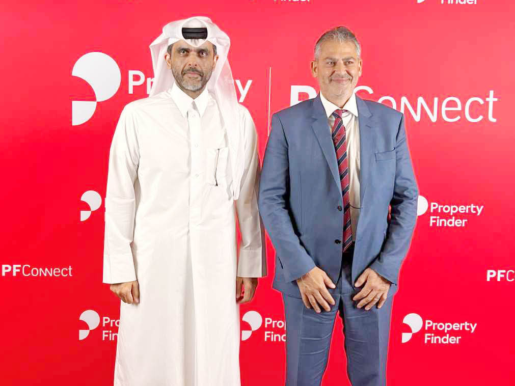 Chairman of Real Estate Regulatory Authority Khalid Ahmed Saleh Al Obaidli (left) and  Chief Revenue Officer of Property Finder Cherif Sleiman.