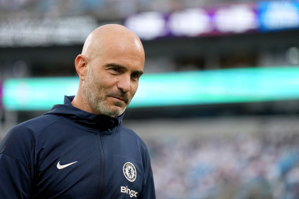 Head coach Enzo Maresca of Chelsea looks on during a pre-season friendly match against Real Madrid at Bank of America Stadium on August 06, 2024 in Charlotte, North Carolina. Photo by GRANT HALVERSON / GETTY IMAGES NORTH AMERICA / Getty Images via AFP