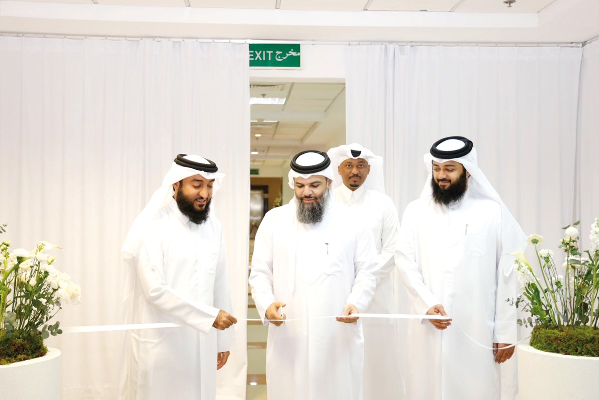 Undersecretary of the Ministry of Awqaf and Islamic Affairs Dr. Sheikh Khalid bin Mohammed bin Ghanem Al Thani (centre) with other officials inaugurating the educational exhibition.