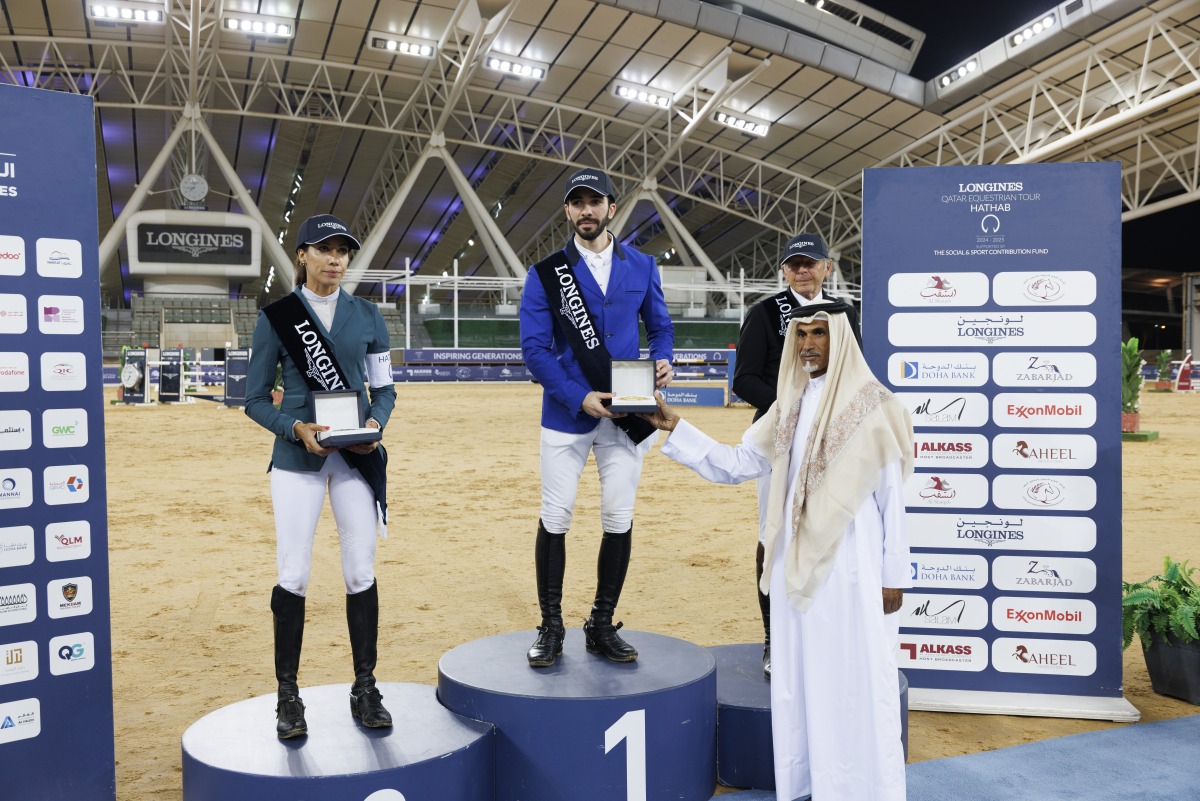 The podium winners of Big Tour were honoured by Advisor to the Executive Director of Al Rayyan TV Abdulrahman bin Ahmed Al Badi Al Maadheed.
