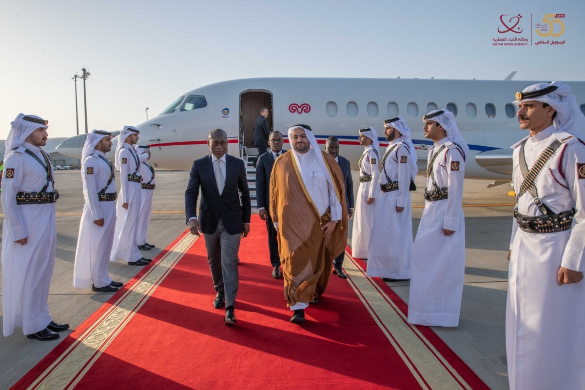President of Republic of Benin arrives in Doha