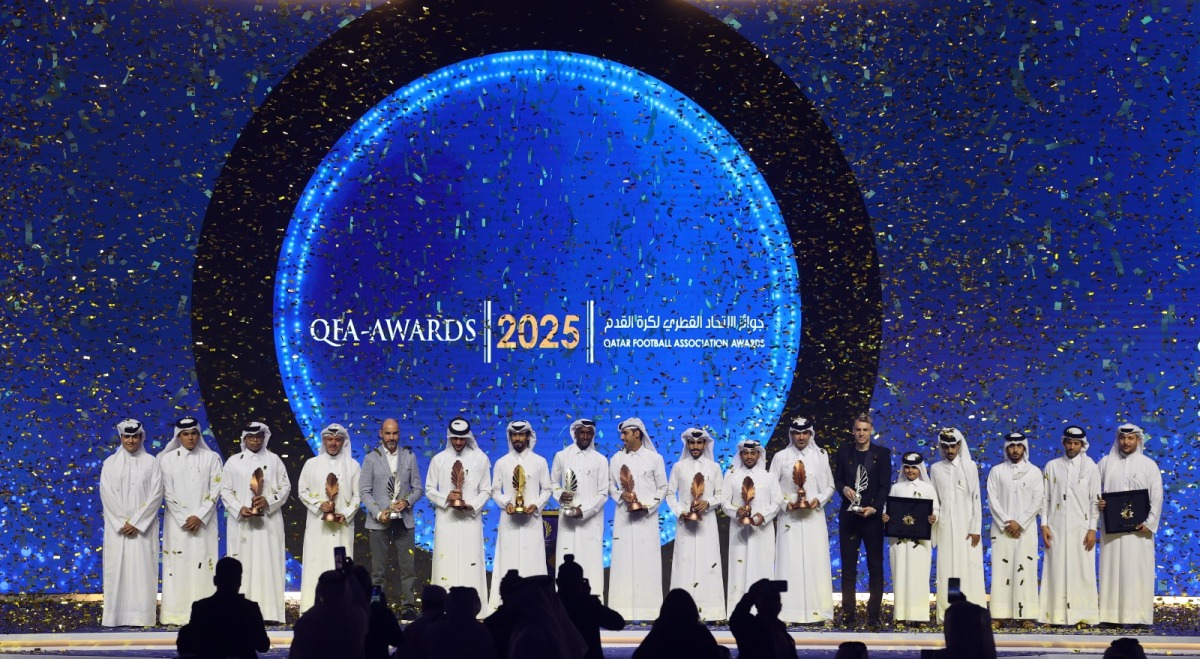 The winners at QFA Awards pose for a photo.