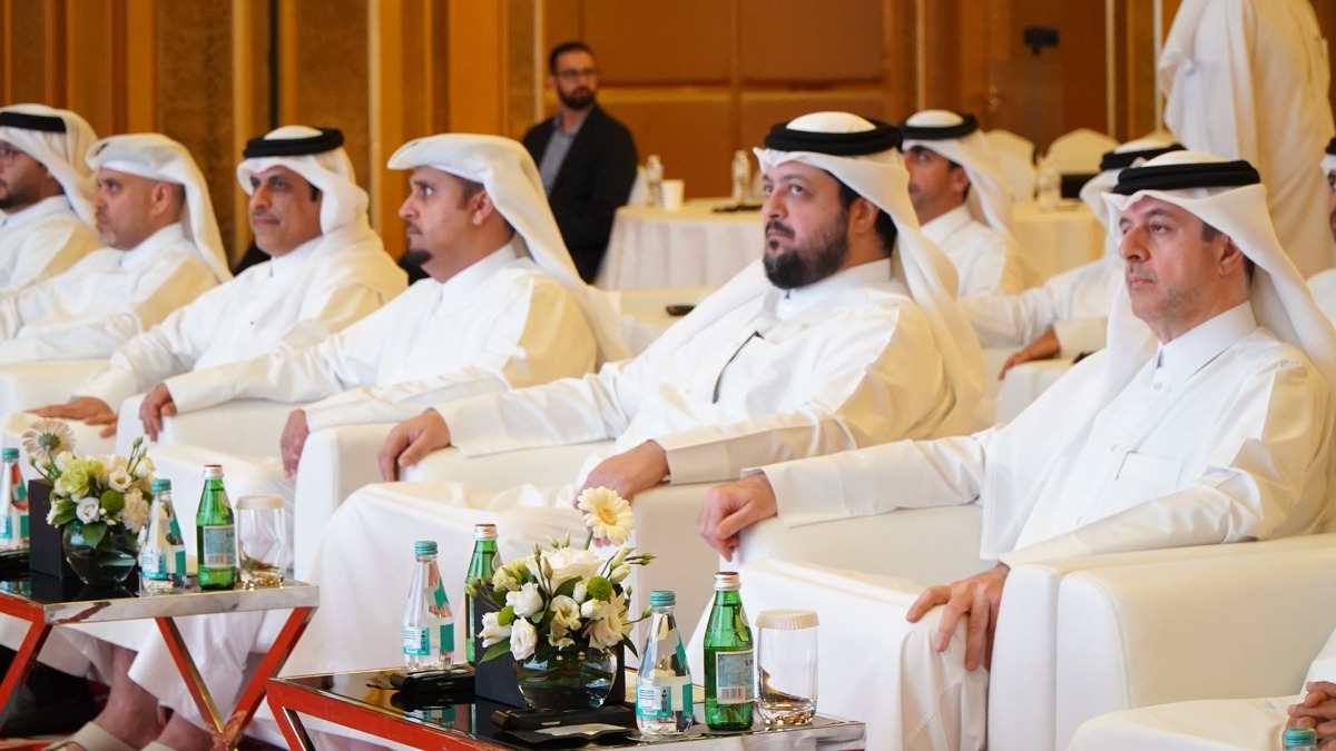 MECC Undersecretary H E Eng. Abdulaziz bin Ahmed Al Mahmoud (second right) with other officials during the workshop.
