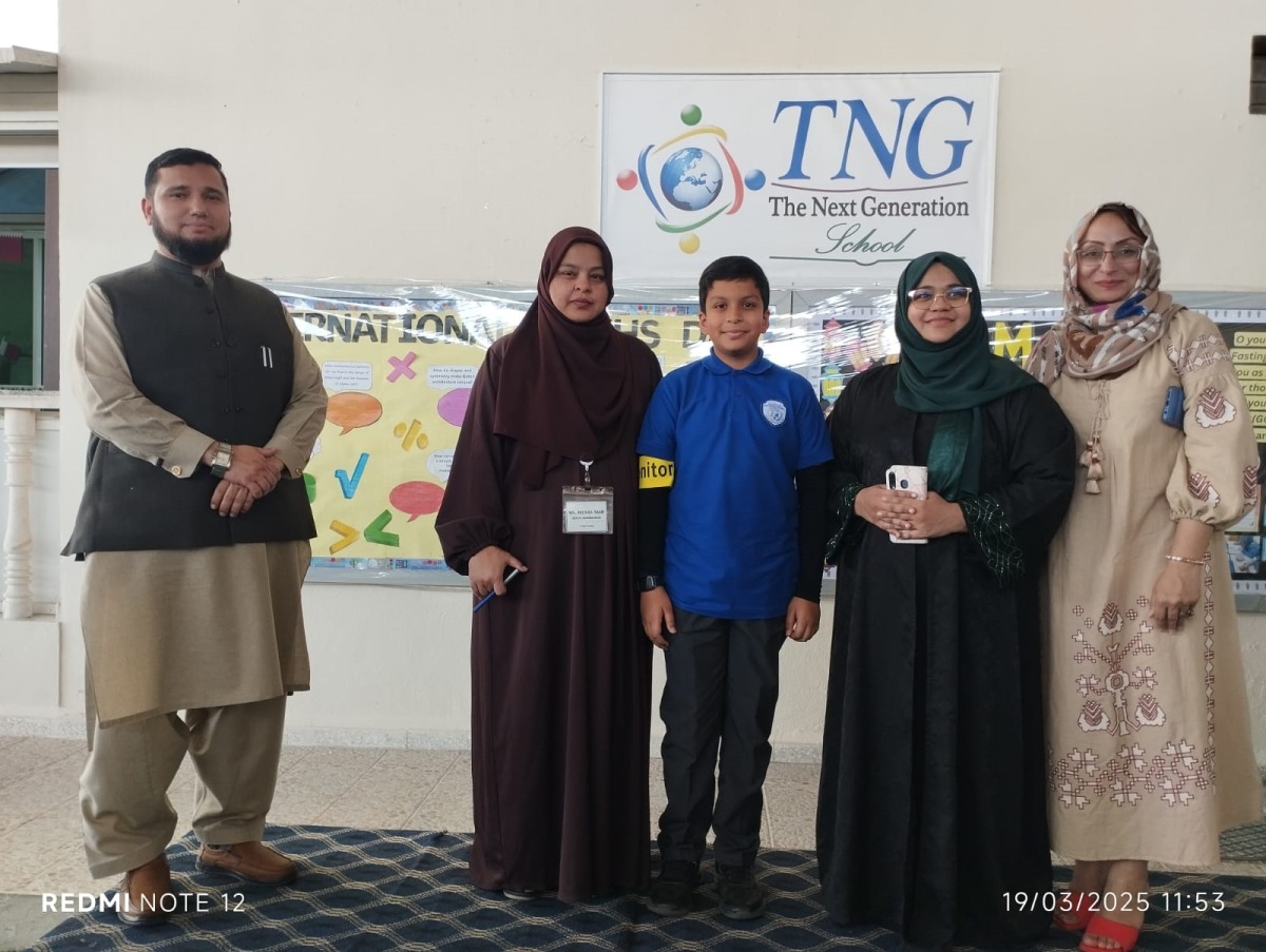 A winner with school officials.