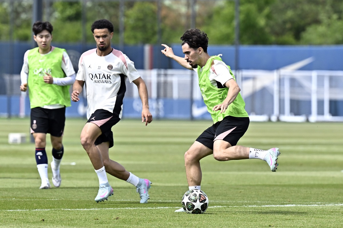 PSG players in action during a training session yesterday. PIC: PSG