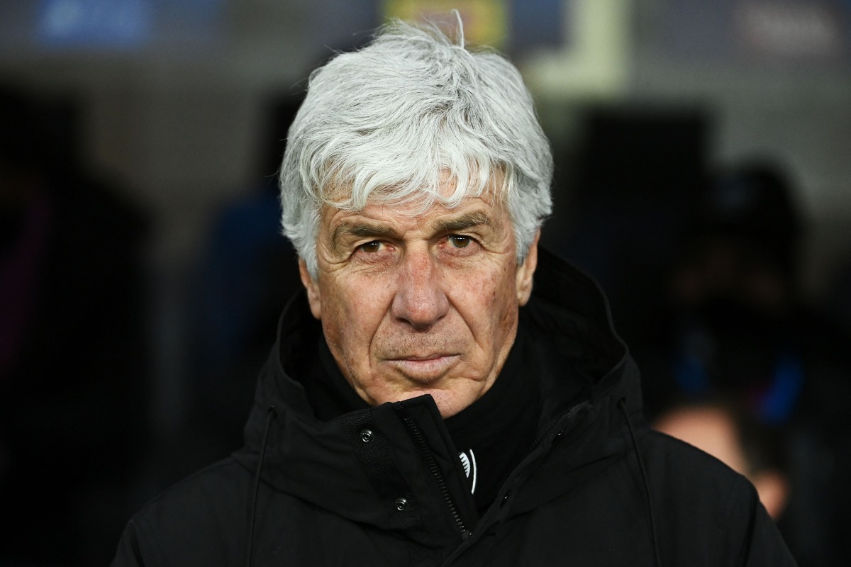 (FILES) Atalanta's Italian coach Gian Piero Gasperini reacts prior to the UEFA Champions League knockout phase play-off 2nd leg football match between Club Brugge KV and Atalanta at the Stadio di Bergamo in Bergamo on February 18, 2025. (Photo by Isabella BONOTTO / AFP)
