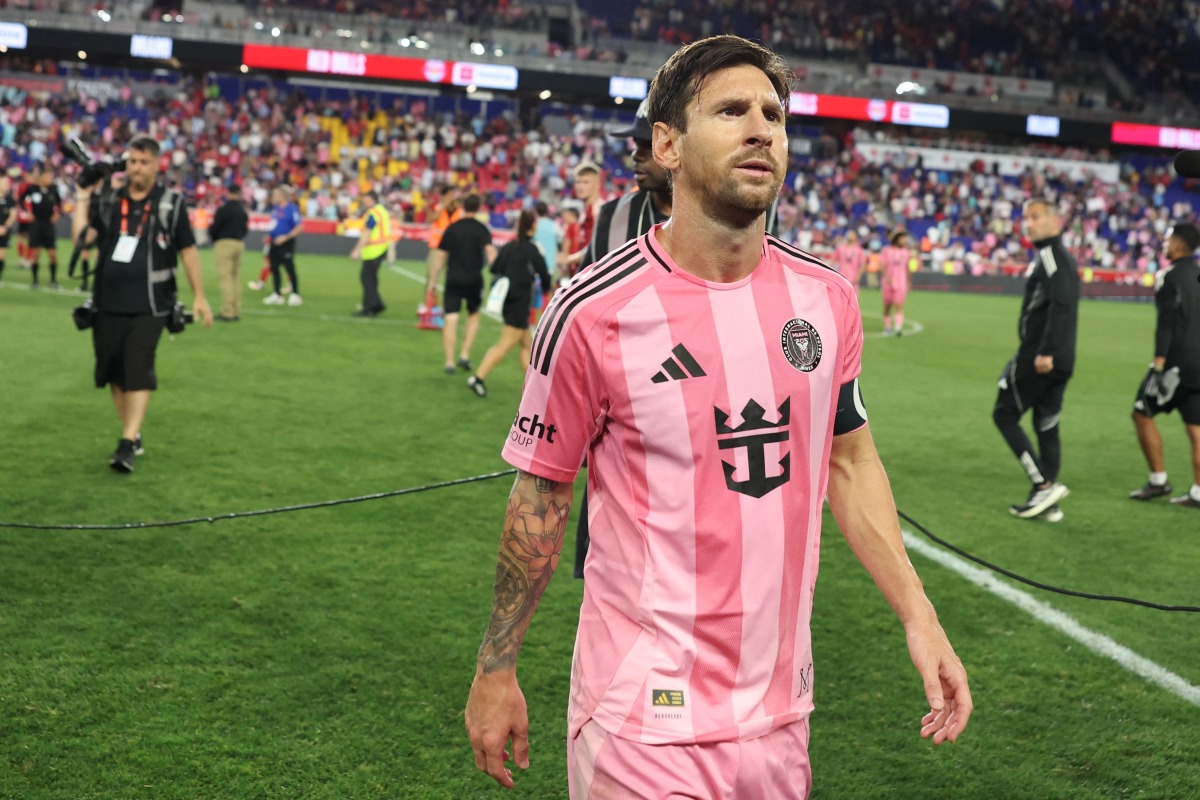 Lionel Messi #10 of Inter Miami CF looks on after the team's victory in the MLS match between New York Red Bulls and Inter Miami CF at Sports Illustrated Stadium.Photo by Ira L. Black / GETTY IMAGES NORTH AMERICA / Getty Images via AFP