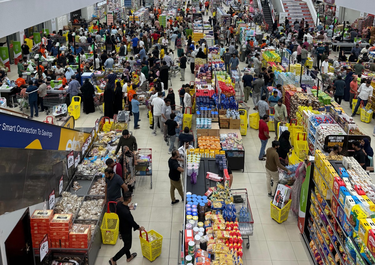 Shoppers inside the Mark and Save Hyperstore.