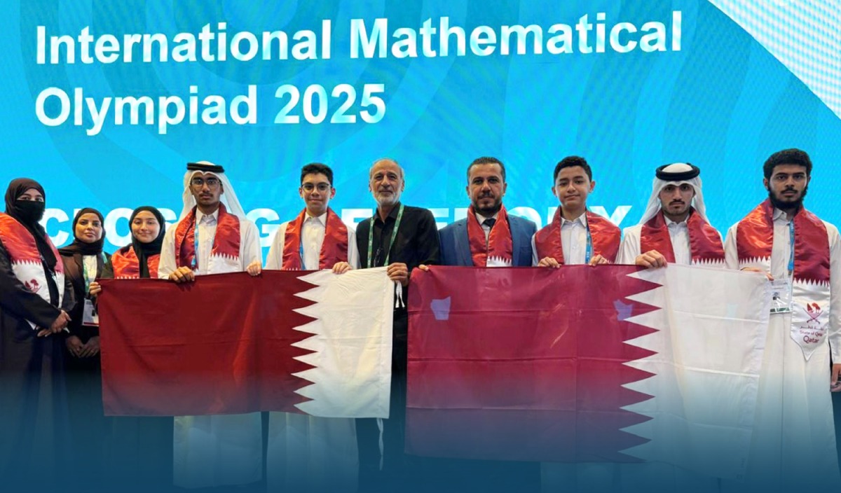 Members of the Qatari team during their participation at the Olympiad.