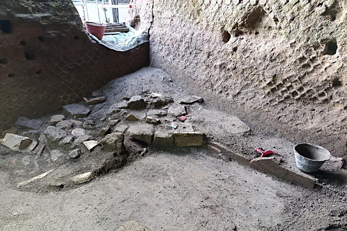 This handout photograph taken and released by the Pompeii Archaeological Park on August 6, 2025, shows new discoveries at Pompeii, where archaeologists have uncovered new evidence indicating the reoccupation of Pompeii following the eruption of Mount Vesuvius in 79 AD, which left the city in ruins. Photo by Handout / POMPEII ARCHAEOLOGICAL PARK / AFP