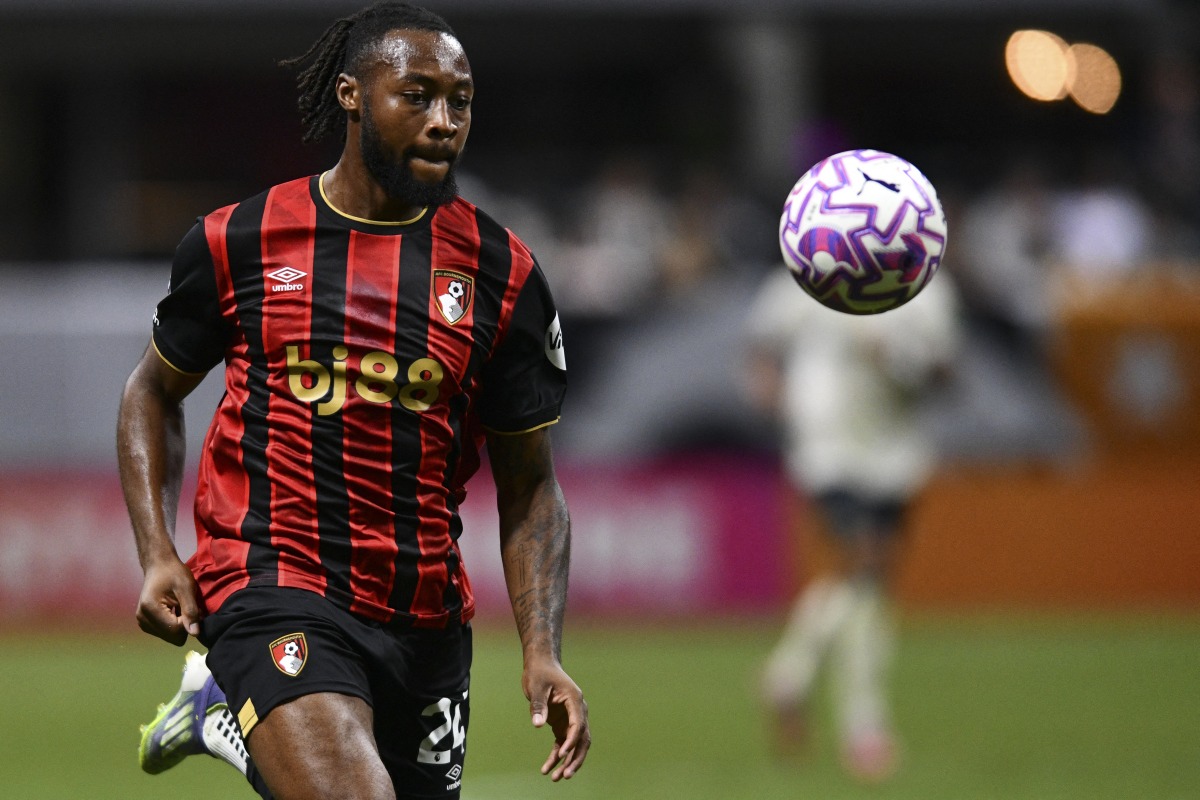 Antoine Semenyo #24 of AFC Bournemouth eyes the ball during the Premier League Summer Series match between AFC Bournemouth and West Ham United FC at Mercedes-Benz Stadium on August 03, 2025 in Atlanta, Georgia. Photo by AJ Reynolds / GETTY IMAGES NORTH AMERICA / Getty Images via AFP.