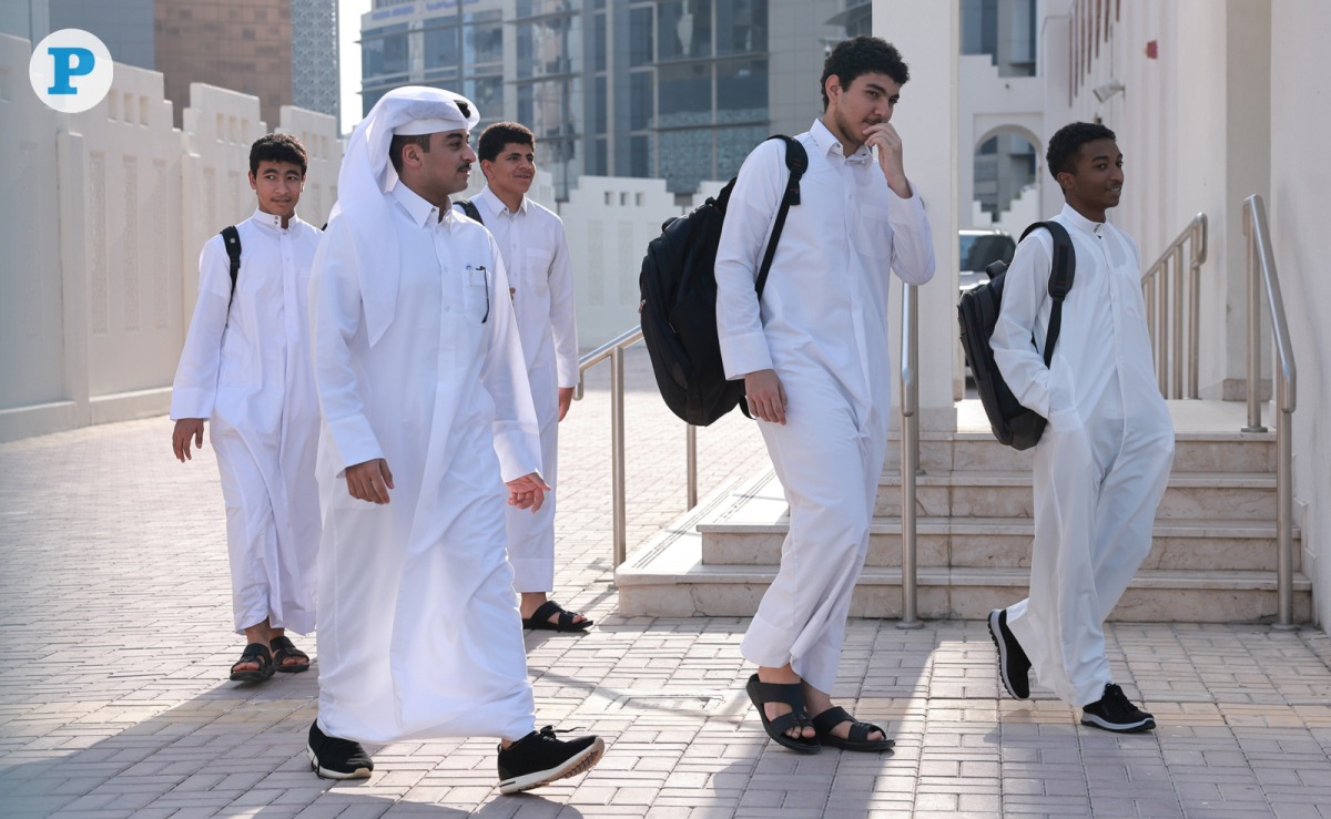 File photo of student heading to their school in Qatar. 