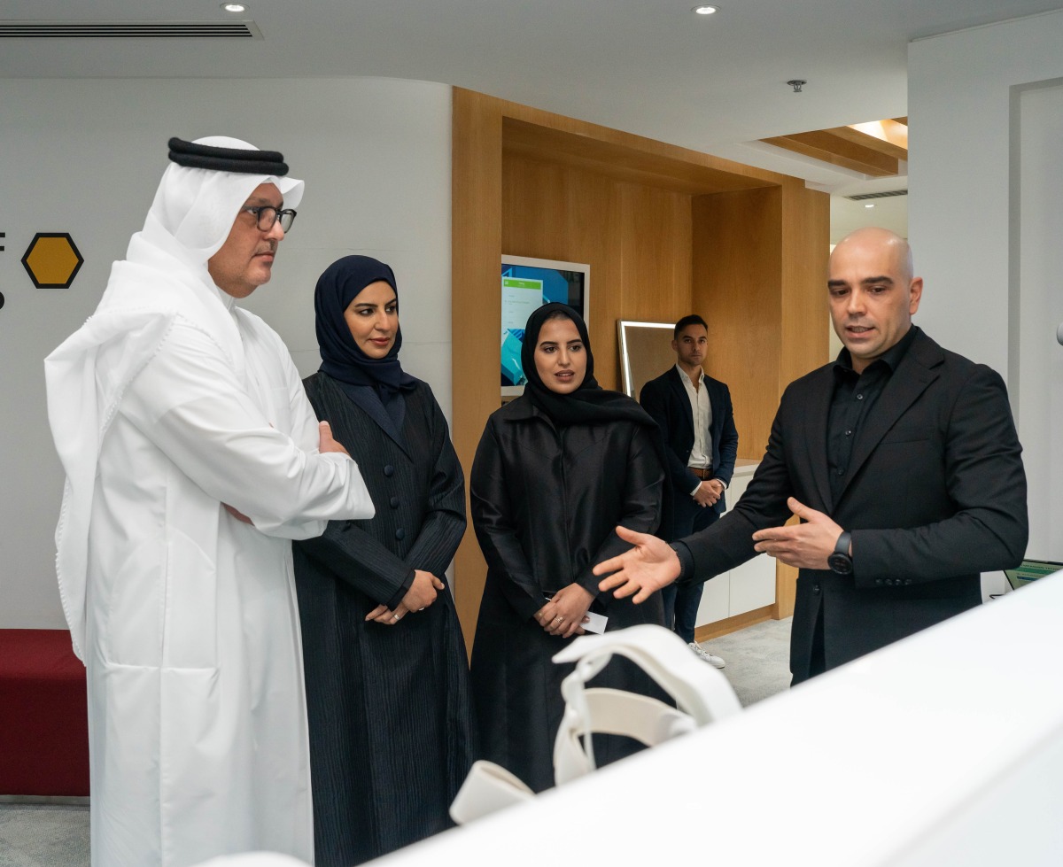 Minister of Communications and Information Technology, H E Mohammed bin Ali Al Mannai, participating in the AI and XR Sandbox Demo Open Day.