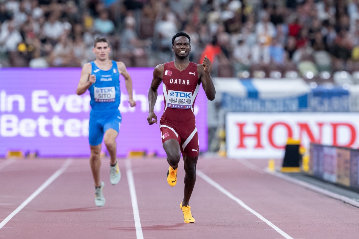 Qatar's Ammar Ismail in action during the men's 400 metres heats.