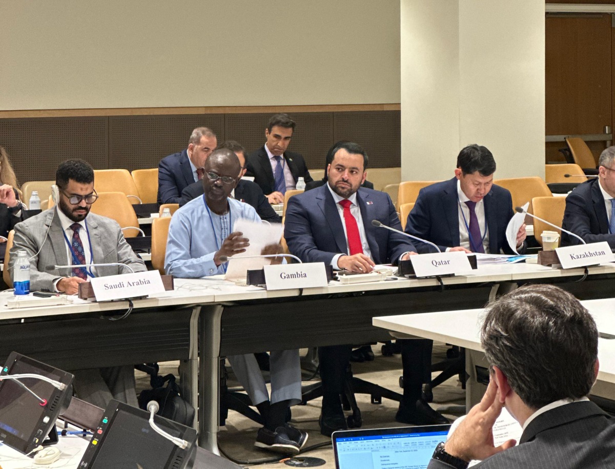 Minister of State at the Ministry of Foreign Affairs H E Dr. Mohammed bin Abdulaziz bin Saleh Al Khulaifi during the meeting in New York.