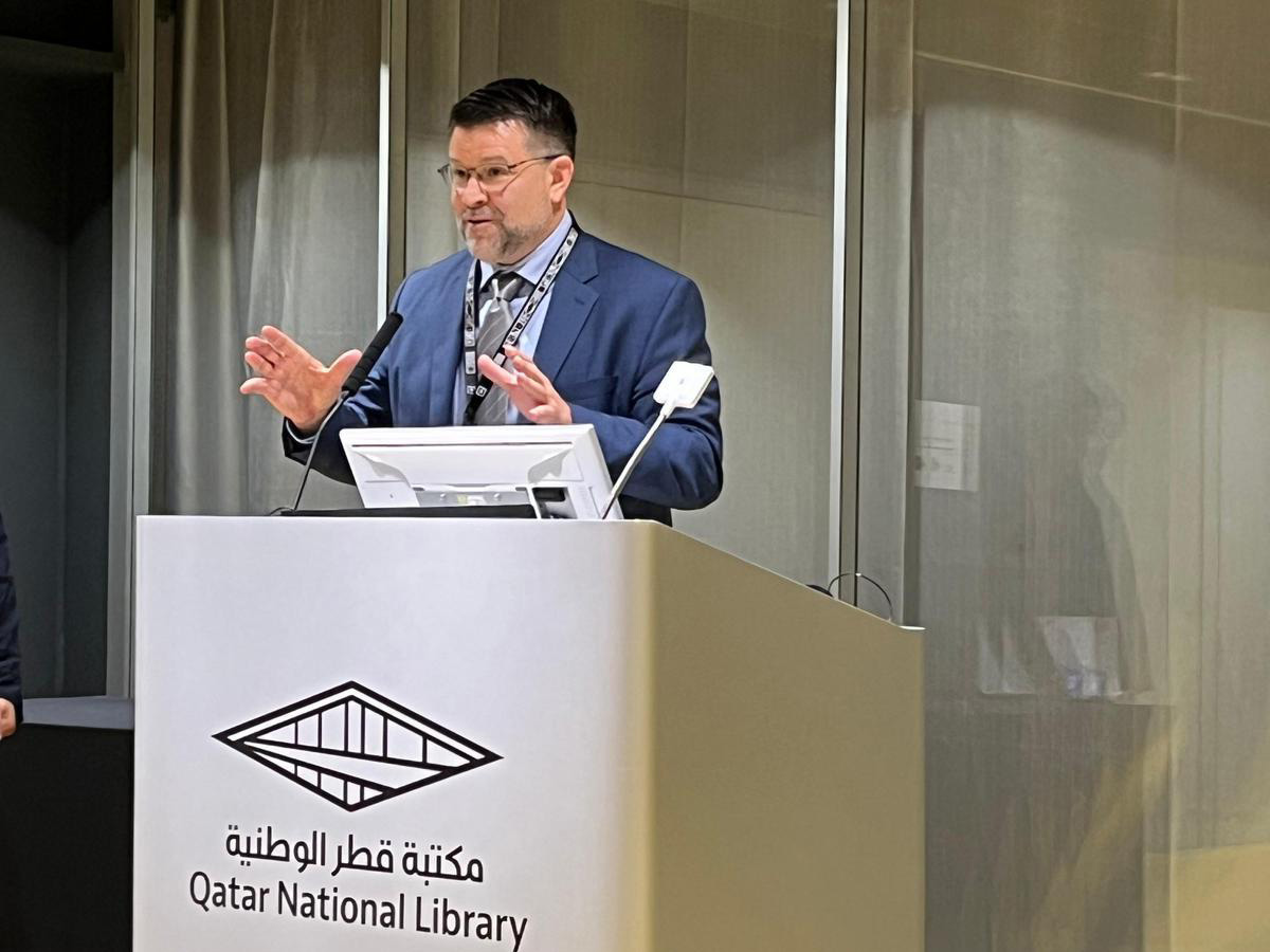 Professor Ryan Rowberry at the 4th Doha Conference on Combating the Illicit Trafficking of Cultural Property: Crisis Preparedness and Cultural Heritage Protection – Prevention to Recovery.