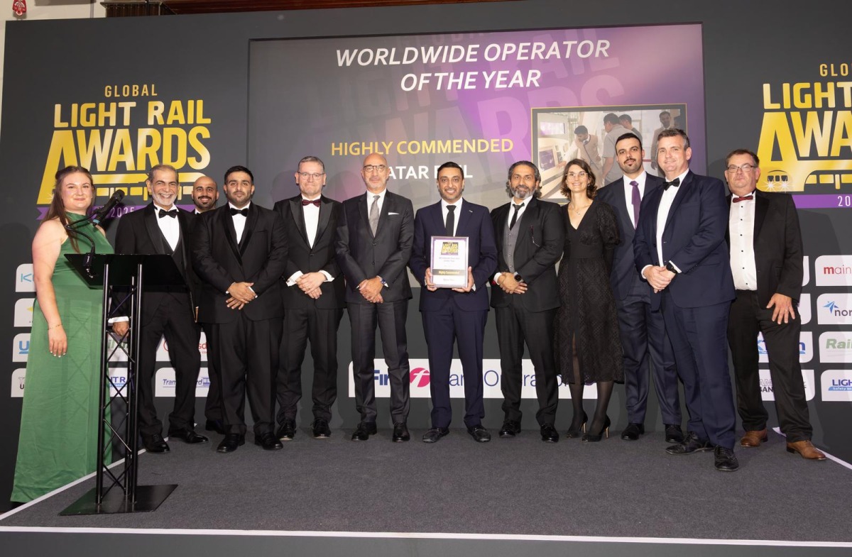 Qatar Rail wins ‘Highly Commended Award’ at Global Light Rail Awards for second year in row