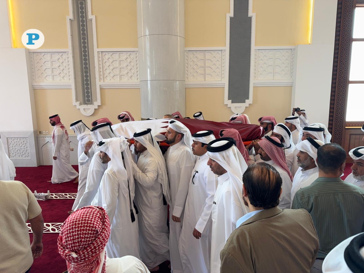 People gather for funeral prayers of three Amiri Diwan officials who died in a traffic accident in Sharm El-Sheikh at Muhmmad ib Abdul Wahab Mosque. Pic: Mohamed Al Attar