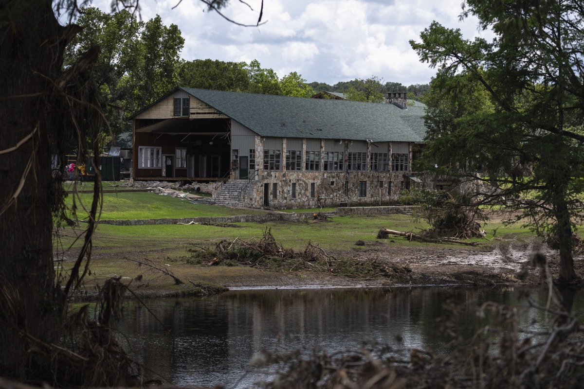 A damaged building at Camp Mystic in Hunt, Texas, US, on Wednesday, July 9, 2025. Photo credit: Eli Hartman/Bloomberg
