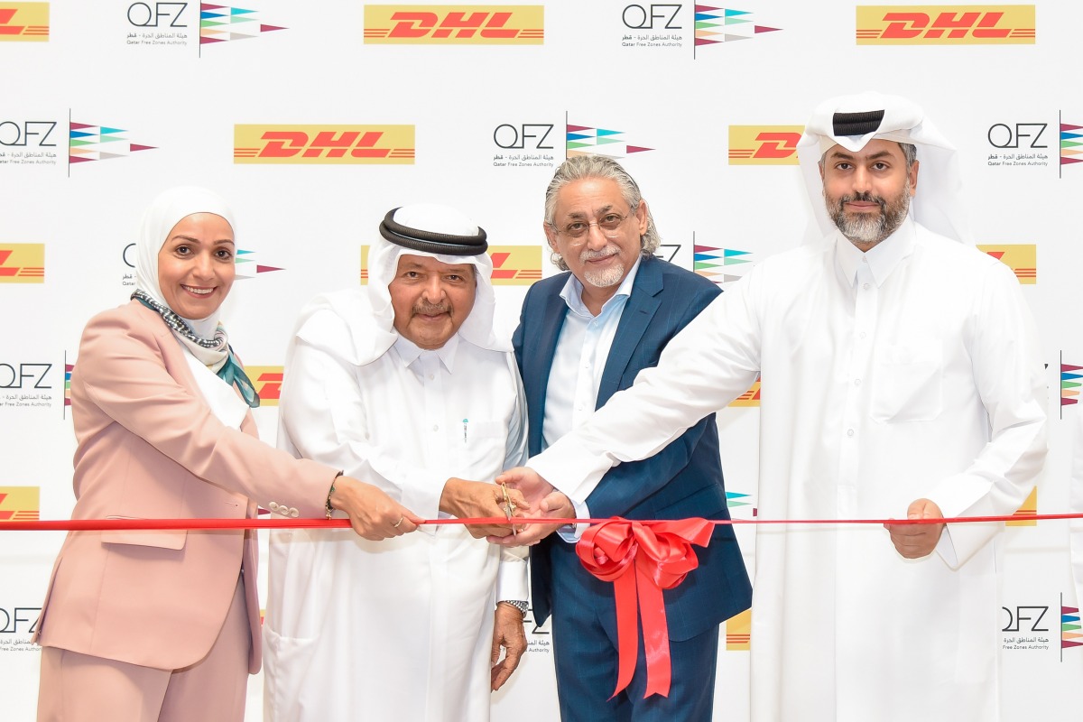 Sheikh Faisal bin Qassim Al Thani, and Sheikh Mohammed bin Hamad bin Faisal Al-Thani with other officials during the launch ceremony.
