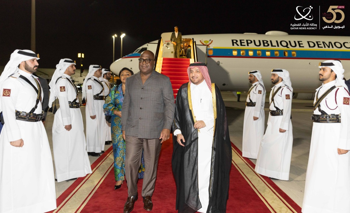 DR Congo President arrives in Doha to participate in 2nd World Summit for Social Development