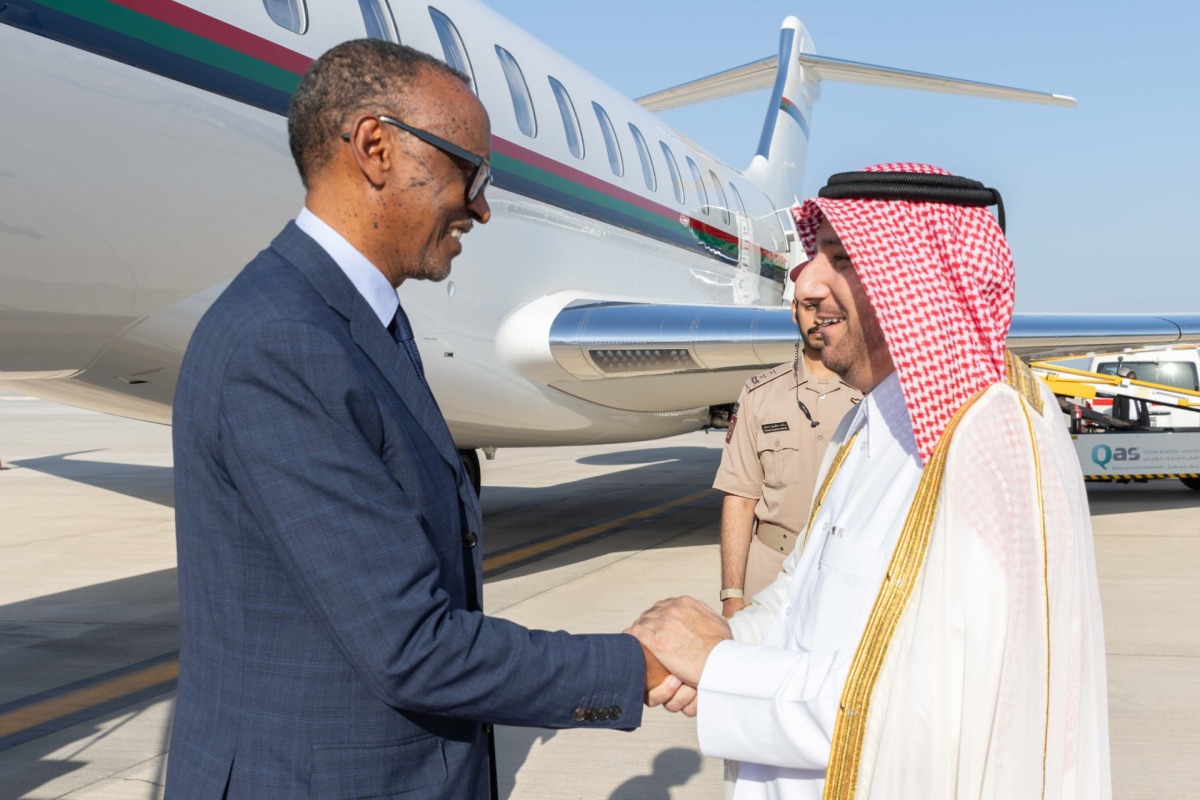 President of Rwanda arrives in Doha to participate in 2nd World Summit for Social Development
