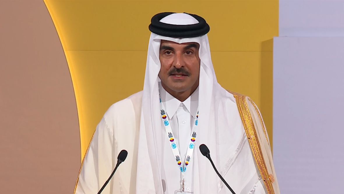 Amir urges global action for Palestinians, calls for political solution in Sudan