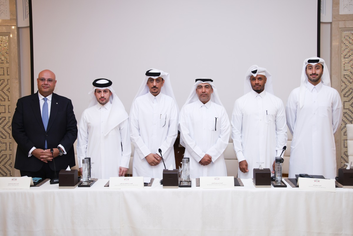 Qatari Gulf Classic Car Association officials at the press conference.