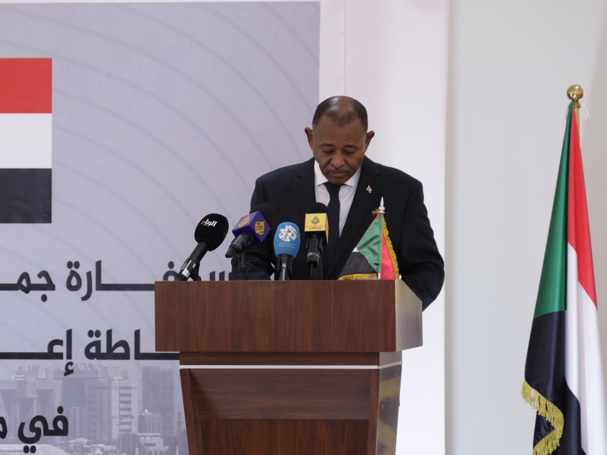 Sudanese Ambassador to the State of Qatar H E Badreddine Abdullah Mohammed Ahmed during the press briefing held at the Sudanese Embassy.