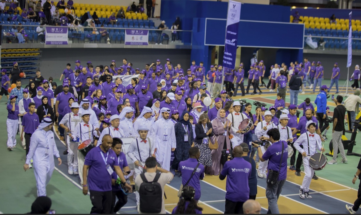 Members of QCS, and Aspire Zone, along with cancer survivors, healthcare professionals, and community members taking part in Relay for Life 2025.