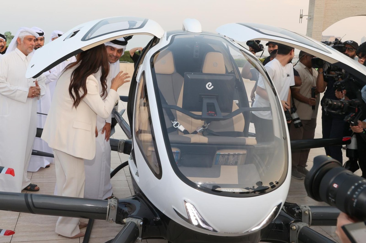 Minister witnesses trial of first passenger flight with unmanned eVTOL in Qatar 