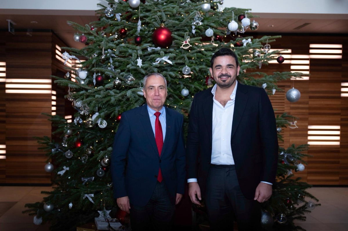 QOC President H E Sheikh Joaan bin Hamad Al Thani with President of the Association of Summer Olympic International Federations and President of the International Equestrian Federation Ingmar De Vos Ingmar De Vos in Lausanne, Switzerland. 