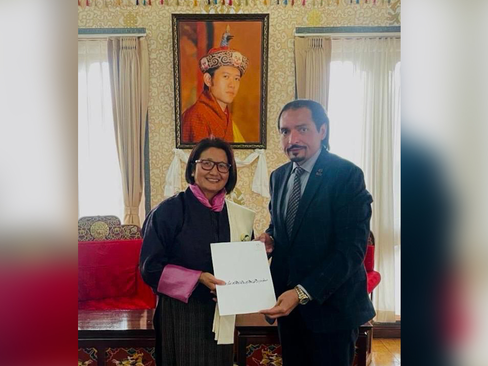 Qatar's Ambassador to Bhutan presents copy of credentials